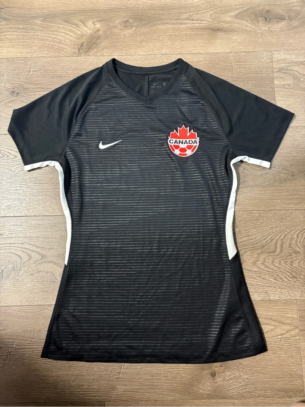 Nike Black Dri-FIT Soccer Top with White Logo